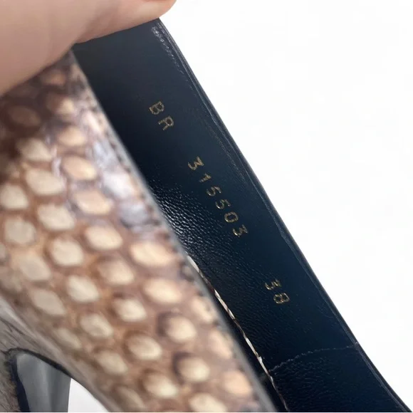 YSL Python Skin Platform Stiletto Heels EU 38 US 8 - Picture 7 of 11